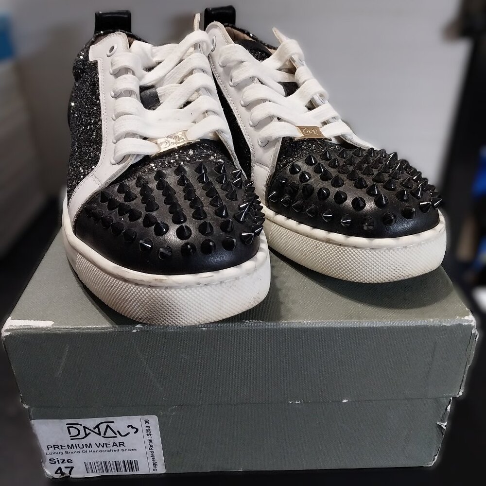 DNA Premium Wear Studded Sneakers Black and White Men's Size 13 US 47 EU